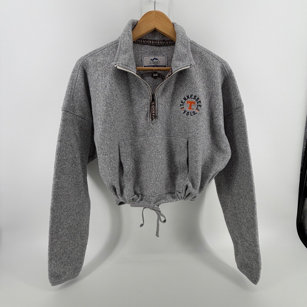 NWOT Summit SportS Tennessee Vols 1/4 Zip Sweatshirt Wm Small Copped Pocket - Picture 3 of 13